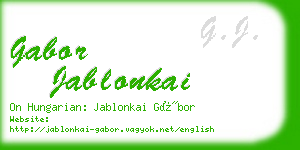 gabor jablonkai business card